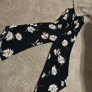 Band of Gypsies black floral jumpsuit M/L